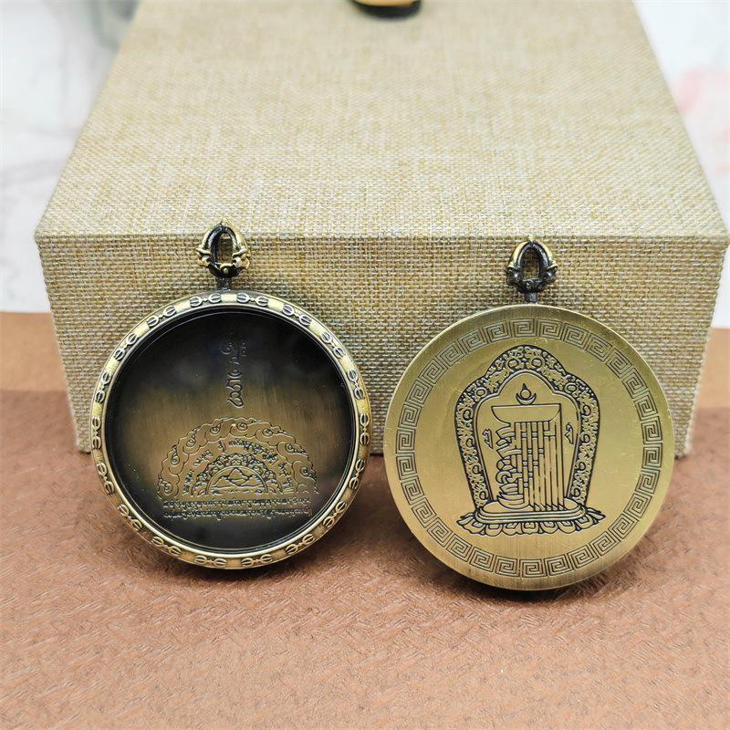 Ten-Faced Self-Liberated Vajra Pendant Necklace - Thangka Jewelry Box, Brass, Gold  Silver DIY Tibetan Accessory