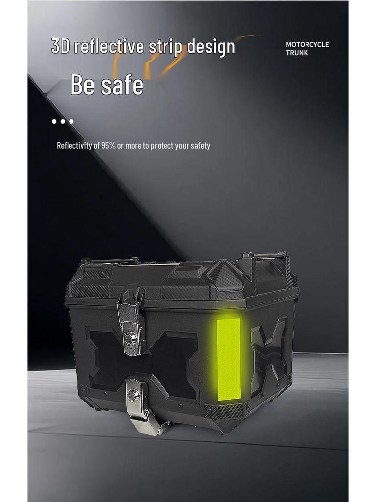 Large Capacity Electric Motorcycle Tail Box: Quick Release & High Strength Rear Storage Trunk for Scooters