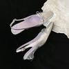 Sheepskin rhinestone bow hollow leather sandals women's square head thick heel summer wear with skirt bag head shoes
