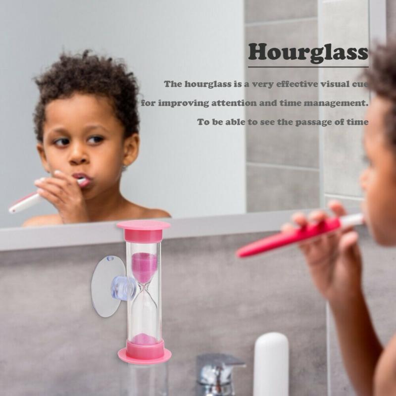 2/3 Minute Brushing Tooth Shower Timer Children Plastic Suction Cup Hourglass Sand Clock Desktop Ornament