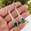 Green Emerald Gemstone Earrings Jewelry, Handmade Gorgeous Silver Earrings, 925 Sterling Silver Jewelry For Wedding Gift