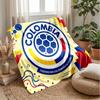 Colombia Football Printed Flannel Blanket Skin Friendly Warm Decorative Throw for Indoor Couch Bed Daily Use
