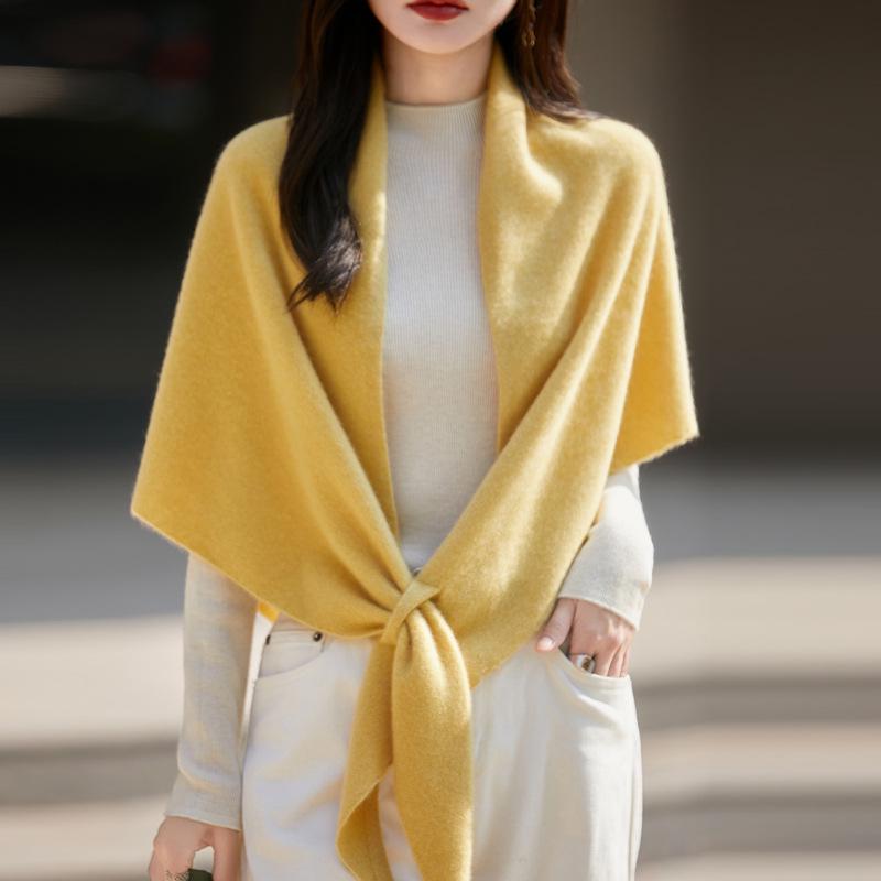 

Французская вязаная шерстяная шаль - Женский свободный осенний верхний шарф 175cm+