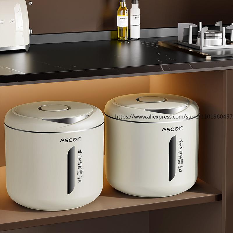 Rice Storage Container Insect-Proof Moisture-Proof Sealed Grain Bin Multi-Use Rice Jar for Pet Cat Food Cereal Dispenser