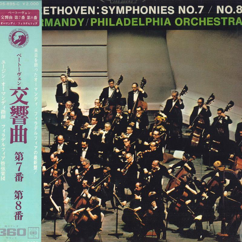 

LP Record EUGENE ORMANDY, PHILADELPHIA ORCHES - Beethoven: Symphonies No. 7 and 8 OS895C CBS 1967 Japan Classical Used