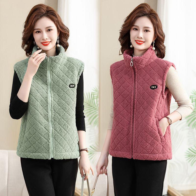 Autumn Lamb Wool Vest Women's Winter Clothing Thickened Granular Wool Vest
