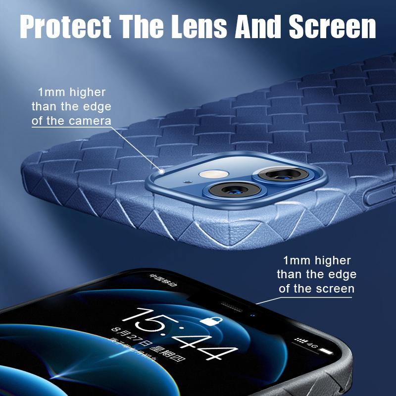 Atmungsaktive Silikon-Telefonhülle für iPhone 14 Pro Max 14pro 13 12 Mini 11 Xr Xs X 6s 7 8 Plus Max Weiche Bv Webmuster-Tpu-Abdeckung