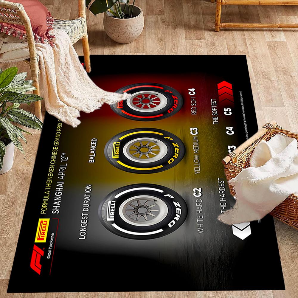 F1 Driver Number Chart Area Rug Design for Decorate Room Balcony Game Room Hallway Anti-slip Rug Anime Office Decor Best for Christmas