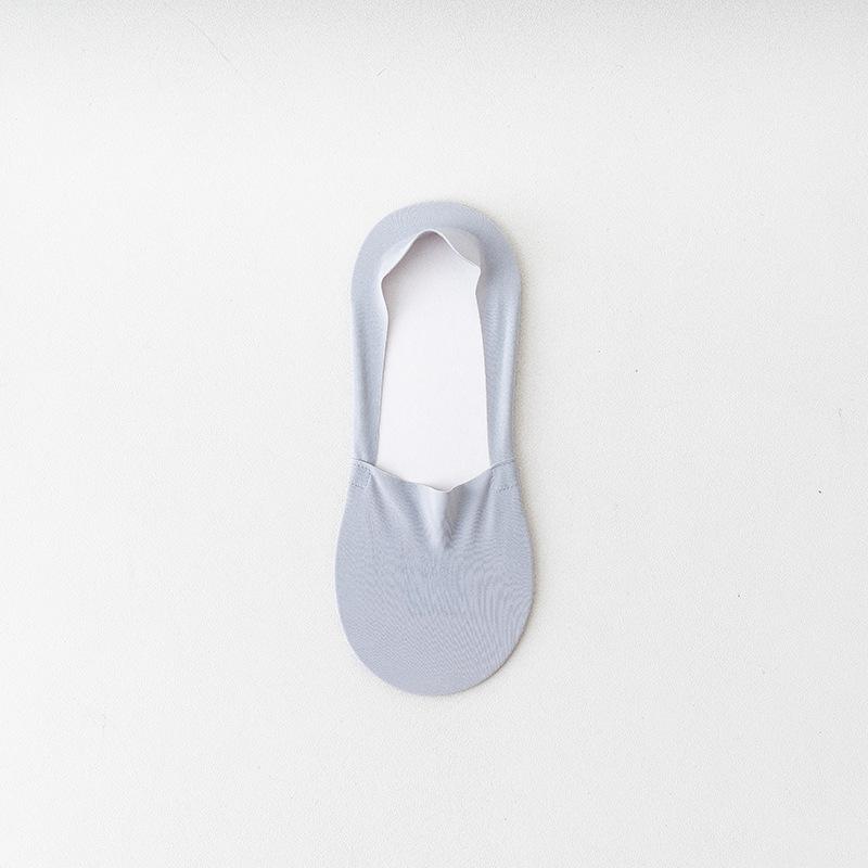 

Летние невидимые носки-лодочки из ледяного шелка, тонкие нескользящие носки-невидимки для мужчин one size серый