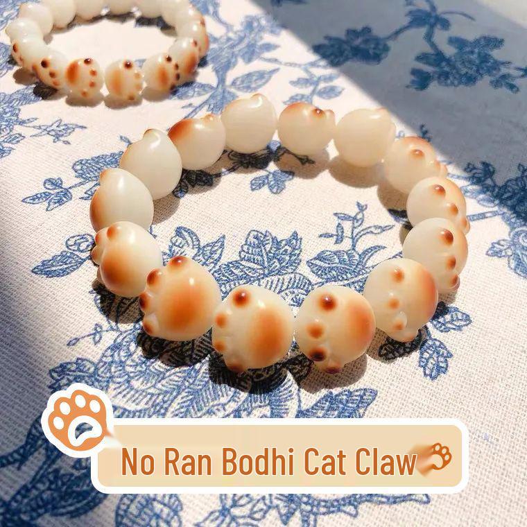 Charcoal Roasted Bodhi Root & White Jade Bracelet for Girls