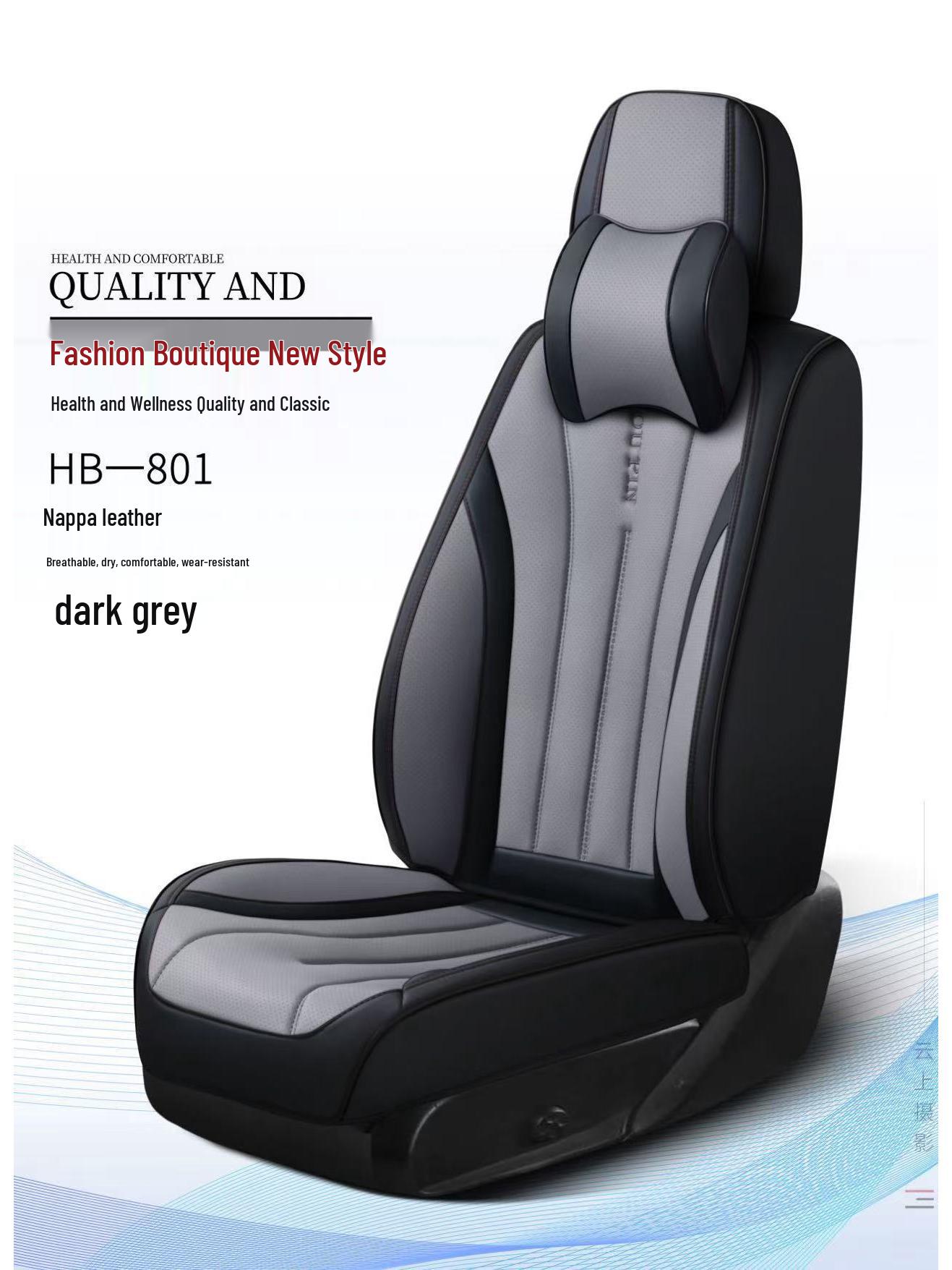 Temu European Leather & Ice Silk Car Seat Cover, Fits 95% of Models