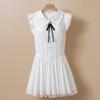 French Gentle Wind White Small Flying Sleeve Waist Dress Female Summer Sweet Spice Girl First Love Princess Small White Dress Short Dress