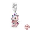 Fit Charms Fororiginal Bracelets Animal Series Flower Rabbit Holding Heart 100%Copper Jewelry Making For Women Gift