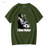 VINTAGE T Bone Walker Camicia Nera Manica Corta manica lunga o maniche vintage Lavata Comoda Leggermente alla Moda casual