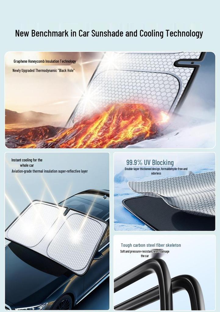 Car Umbrella Sunshade: Heat Insulation & Blackout Curtain for Windshield