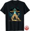 Aliens UFO Egyptian Pyramids Science Fiction Unisex Cotton TShirt Custom Printed Graphic T Shirts Y2k Funny Tshirt Streetwear