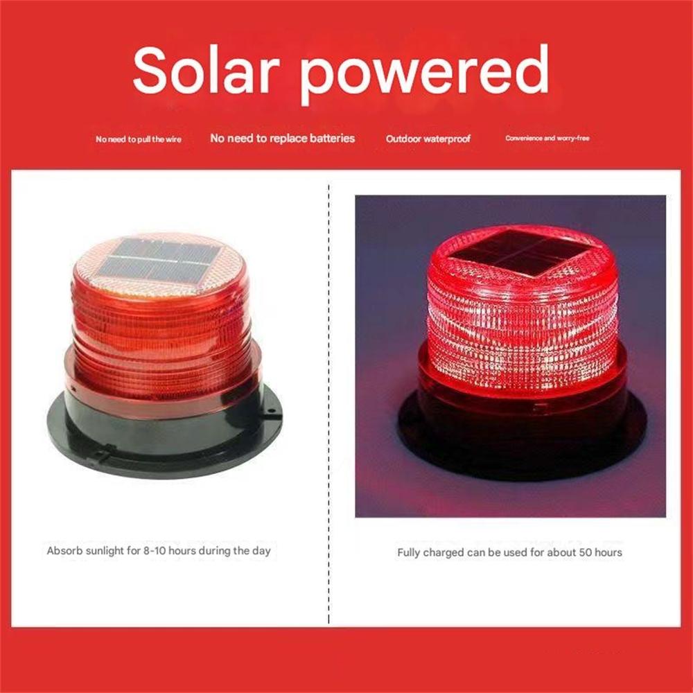 Solar LED Strobe Warning Light Police Flasher LED Stroboscopes Solar Powered Rescue Car Emergency Roof Lights with Magnet Base