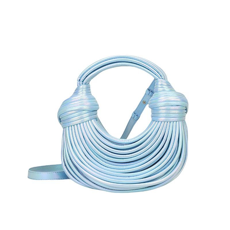 

Персонализированный и креативный цветной пакет для лапши 2025 новый модный лазерный пакет-мессенджер для ручной переноски в стиле Мори, мягкий, в виде пельменя, тренд синий