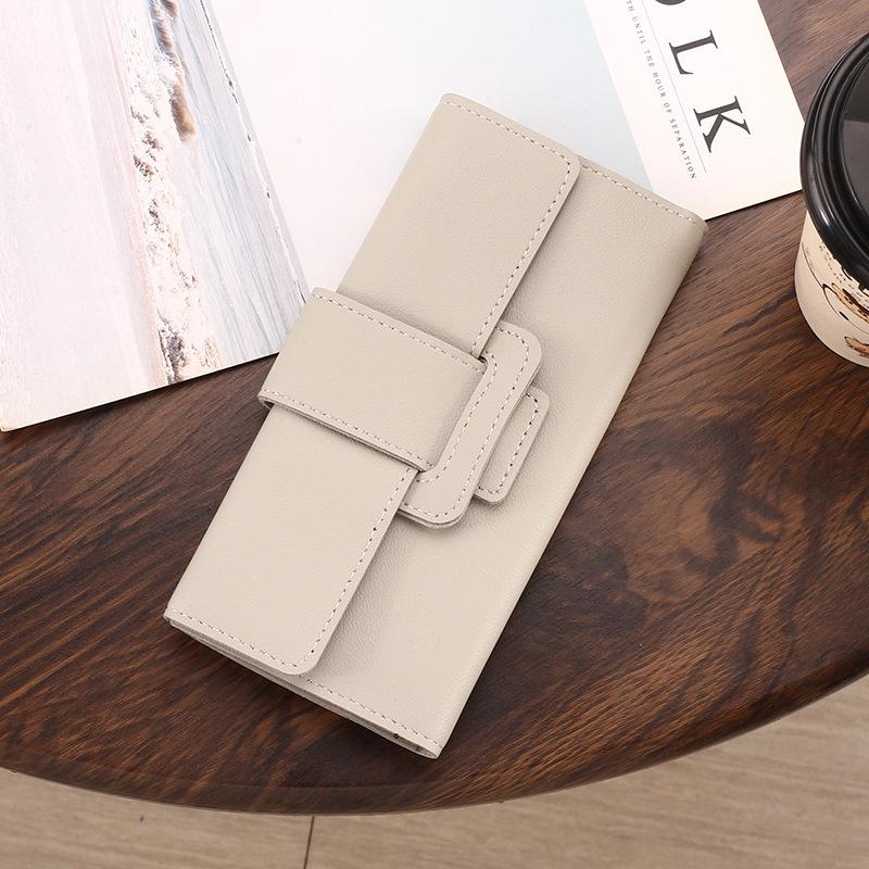 2024 Women's Tri-Fold Leather Wallet: Chic Korean Style Multi-functional Card Holder Bag