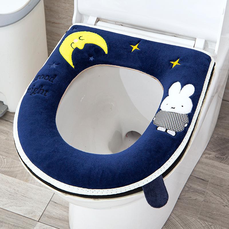 Winter toilet warm cute wind thickened zipper four seasons universal toilet cover 37/43