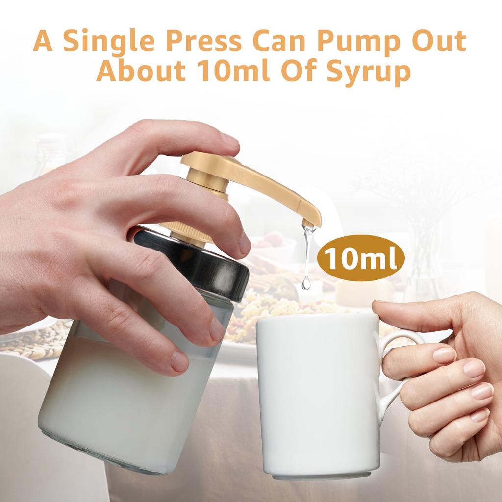 6 Stück Kaffeesirup-Pumpe Wiederverwendbare Pumpflaschen-Spender 10CC Kein Tropfen Gedrückter Kaffeesirup-Pumpenspender mit Mundabdeckung