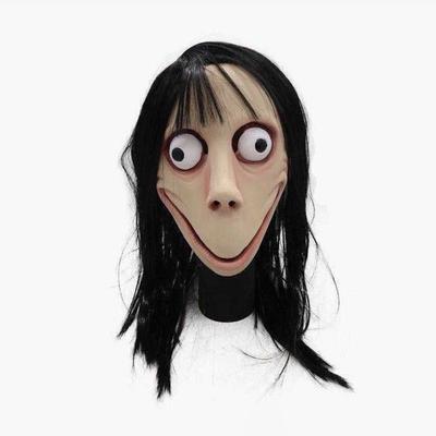 Cosplay Halloween Ghost Mask Headgear Wig Spooky Momo Scary Mask Creativity Scary Halloween Mask Party