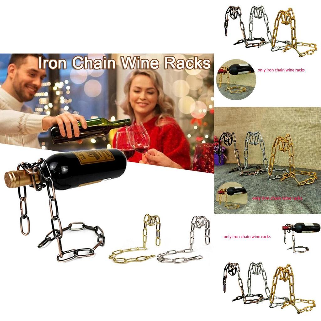Stylish Chain Wine Holder Crafted With Magic Rope Kitchen Decor