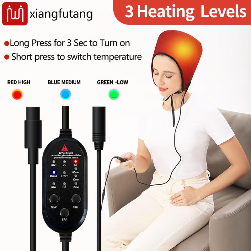 Electric Heated Head Massager 3 Heat Therapy Modes Migraine Relief Scalp Tension Relaxation Insomnia Improvement Home Head Care
