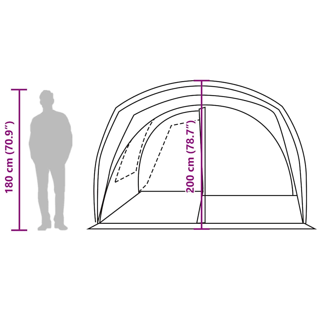 Car Tent for 4 Persons Gray and Orange Waterproof