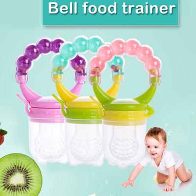 Alimentador de frutas y alimentos frescos para bebé con sonajero, chupete para tetina de silicona, juguete para la dentición
