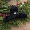 Fur Hair Barrette [Black]