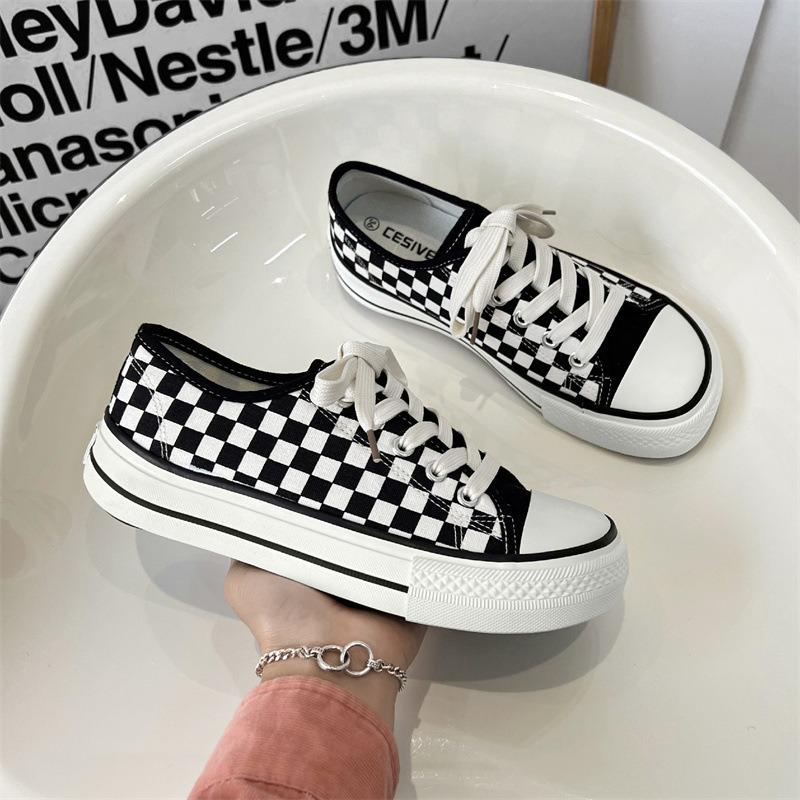 Damesko i lerret Dame Mote Sommer Casual Sneakers Student Fritidssko Høy Topp Dame Vulkaniserte Sko