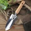 Garden Hand Trowel Heavy Duty Polished Stainless Steel Garden Shovel with Wooden Handle Digging Transplanting Shovel