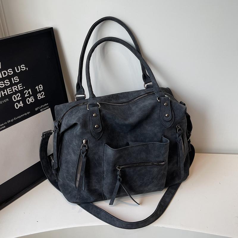Vintage Women's PU Handbag, Simple Tote Bag, Large-capacity Messenger Bag, Fashionable Large-capacity Daily Handbag, Vintage Style