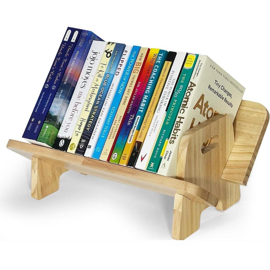Solid Wood Desktop Bookshelf for Students and Offices - Book & Record Organizer