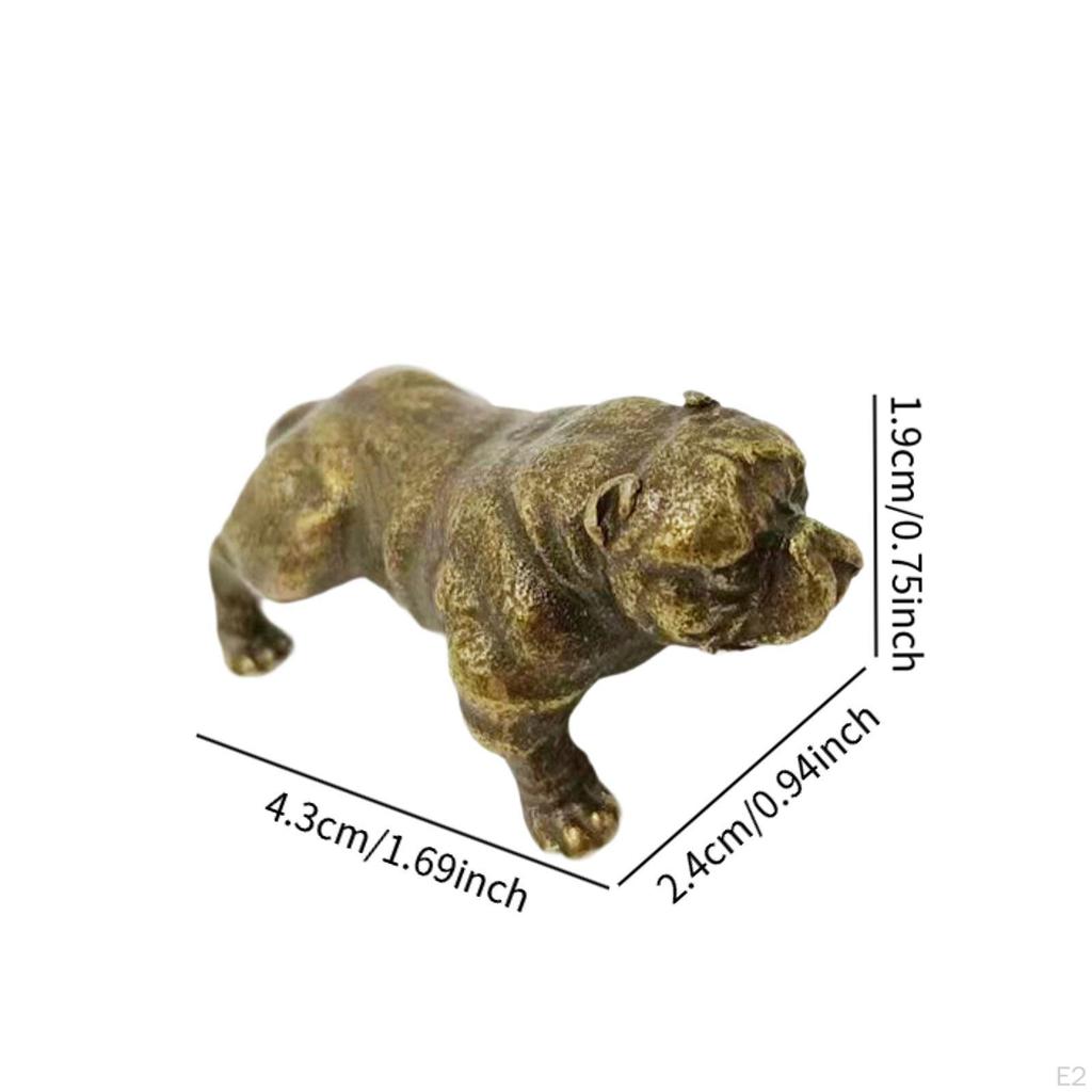 Dog Figurine Animal Brass Statue Tabletop Ornament for Cabinet Table Showcase