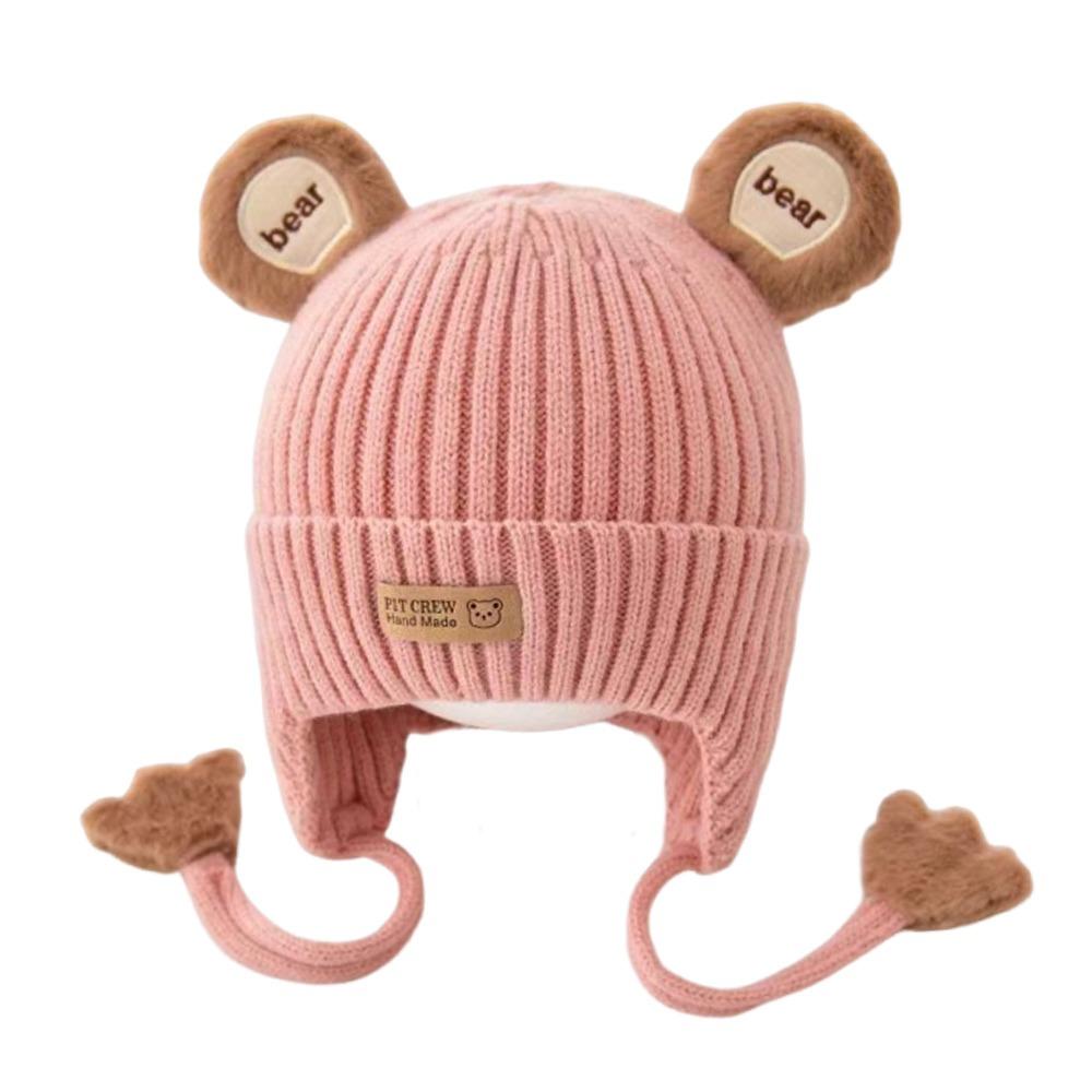 Lacing Detail Toddler Beanie Cap Cotton Lining Kids Anti-cold Cap Infant Knitted Cap Infant Use