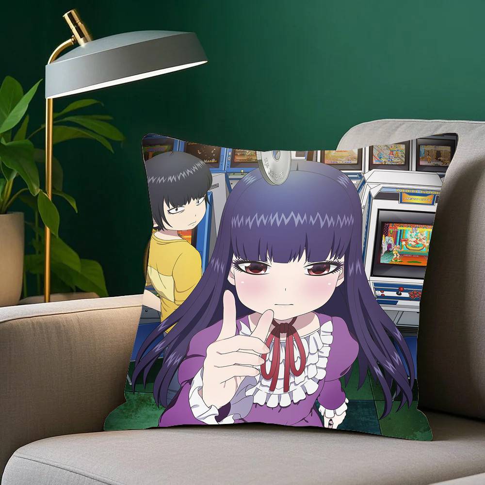 Komedi Anime Hi S-Score Girl Kuddfodral Heminredning Pläd för Soffa Säng Bil Rumsdekor Gåvoidé