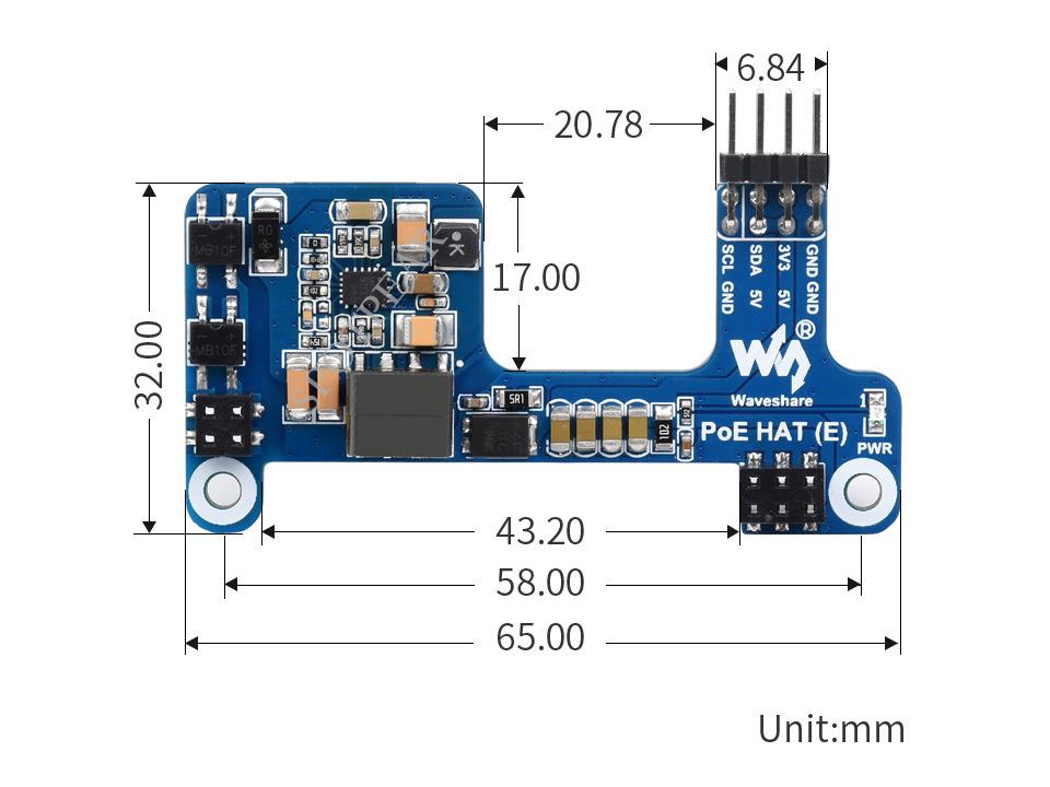 Raspberry Pi Mini POE Ethernet Power Module - Supports 802.3af Standard
