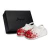 Crocs Crush Clog 811 Manufacture Investigation Scene Fluid Ink Splash Gift Box Hole Shoes Same for Unisex White Red