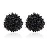 European & American Fashion Half-Circle Stud Earrings with Rice Beads