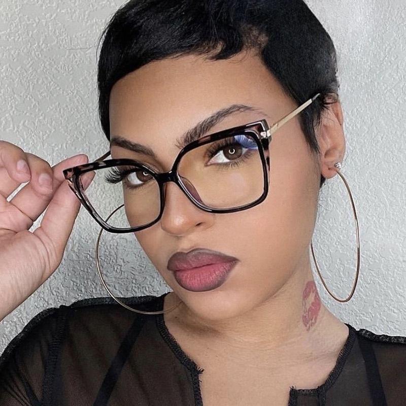 Women's Blue Light Blocking Square Glasses Frame - Celebrity Style Photo Accessory