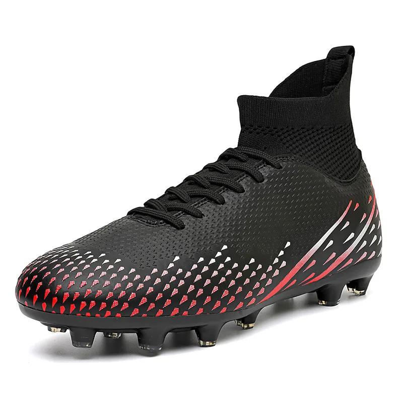 Rote Herren Fußballschuhe Outdoor Training Fußballplatz Stollen Mann Schnürung Anti-Rutsch Herren Fußballschuhe Society botas de futbol