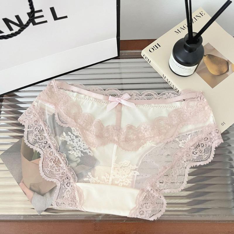 

Сексуальное атласное кружевное нижнее белье для женщин с низкой талией Pure Desire Hollow Out Breathable Pure Cotton Womens Triangle Panties M