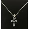 Used Necklace Silver Tiny Filigree Cross Stamped Silver925
