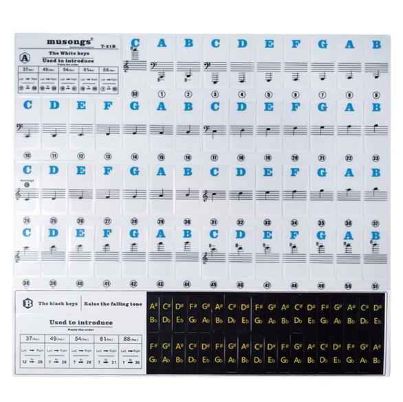 Creative Piano Decorations Fashion Piano Sticker Keyboard Note Notation Stickers Staves Stickers