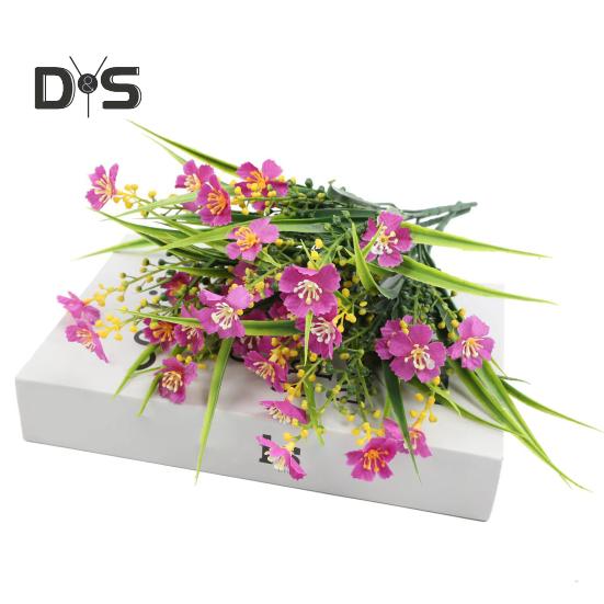 2 Pcs Artificial Flowers Bundle UV-Resistant Faux Plants Non-fading Fake Flowers for Home Vase Basket Window Box Outdoor Decoration