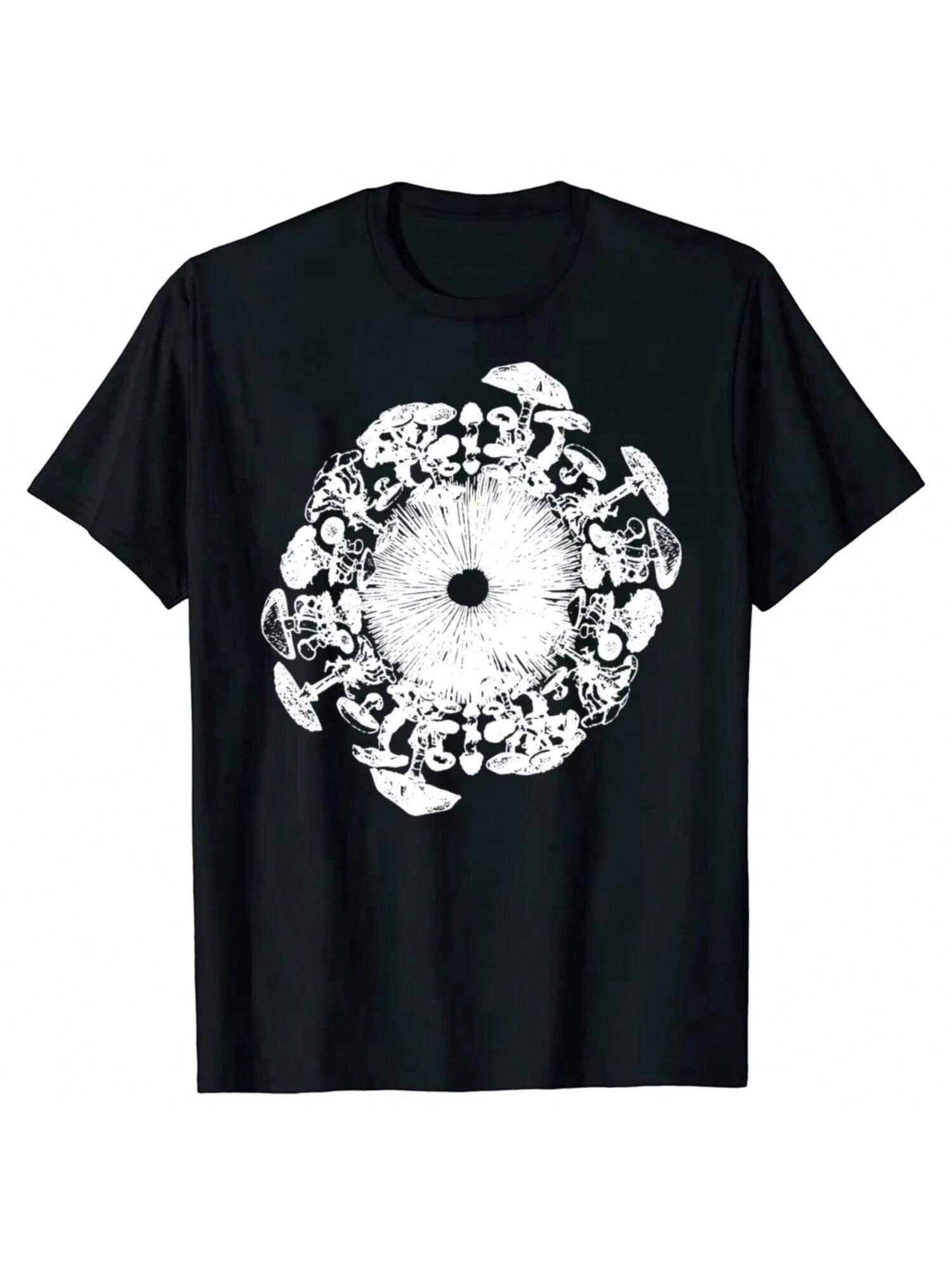 Funny Mushroom Iris Mycology Mycologist Spore Graphic T-Shirts Tshirt  unisex Wo Fashion Casual Oversized Cotton T Shirt S разноцветный