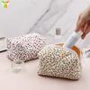 YY Handmade Cotton Makeup Bag for Women Aesthetic Girl for Toiletry Bag with Bow Detail National Style Handmade by Women