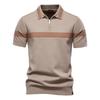 Men S Short Sleeve Striped Polo Shirt European Size Casual Business Top